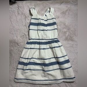Mayoral White and Blue Striped Sundress